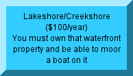 You must own property on the lake or creek